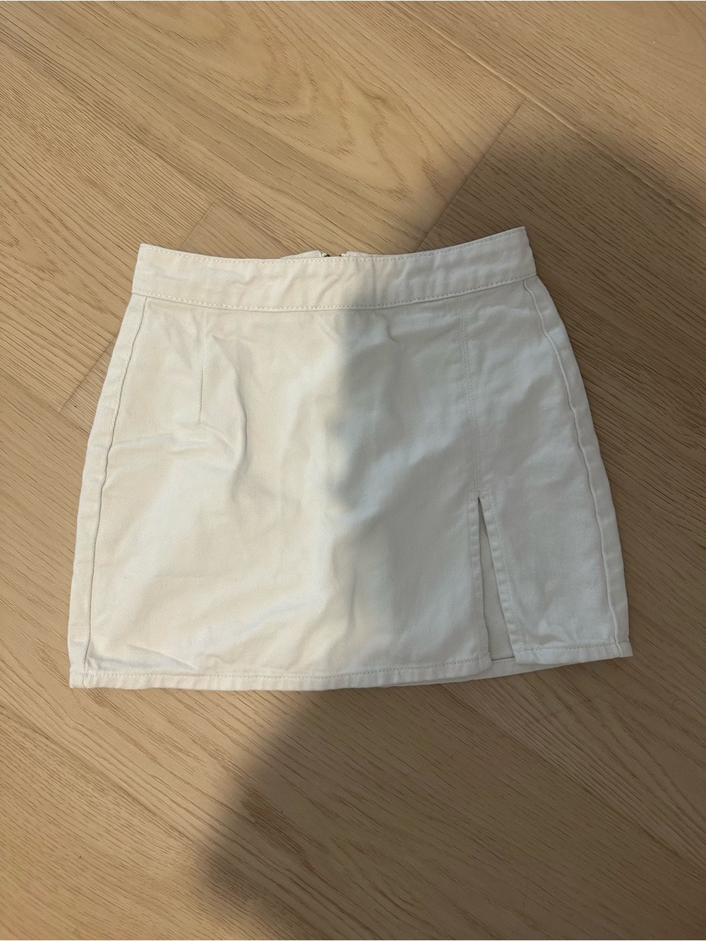 Lioness White Denim Mini Skirt with Subtle Waist Seam